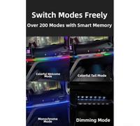 Ruban LED RGB Pliable Tableau de pour bord 110cm Ruban LED RGB(110cm) | USB plug-and-play, 64 pour color modes, app control, music , flexible silicone strip