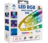 Ruban LED RGB XXL Geek Monkeys 15 m avec revêtement en silicone + Télécommande Jaune, Vert, Bleu, Mauve, Blanc E