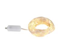 Ruban LED Salon Chaîne lumineuse 8 modes Noël, transparent, USB-C, 100x LED blanc chaud, L 10 m