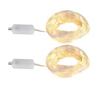 Ruban LED Salon Chaîne lumineuse 8 modes Noël, transparent, USB-C, 200x LED blanc chaud, 2x L 10 m