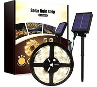 Ruban LED Solaire Extérieur,KINGCOO 10m 240LED Bande LED IP65 Étanche Décoratifs Guirlande Lumineuse Solaires avec Télécommande 8Modes Éclairage pour Maison Jardin Mariage Fête Noël (Blanc chaud)