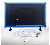 Ruban Led Tv, 2m, Auto-Adhésif, 16 Couleurs, Avec Câble Usb, Led Strip Pour Télé Avec Télécommande, Pour Téléviseur De 40 À 60 Pouces, Rétroéclairage Tv, Effets Lumineux