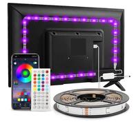 Ruban LED TV 3 m, Bande Lumineuse LED Rétroéclairage TV 40-65 in, 5050 RGB USB avec Télécommande, DIY, Rythme de Musique BANDE LED