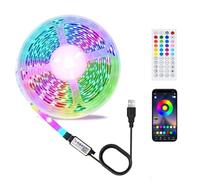 Ruban LED TV, 3M USB TV rétroéclairage pour 32-60 inch TV avec Télécommande et Bluetooth app Contrôlé sync de musique/timer Multicolore Flexible TV LED Strip pour Home TV décoration