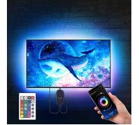 Ruban Led Tv 5M,Led Ruban Bande Lumineuse Led 5050 Rgb Smd Multicouleur Rétroéclairage Tv Avec Télécommande App Pour 75""-85"" Hdtv,