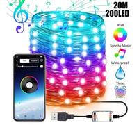 Ruban Lumineux LED Sapin de Noël 20M 200LED - PIMPIMSKY - Blanc - Intérieur - LED - Contemporain - Design