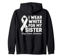 Ruban « Lung Cancer Awareness I Wear White for My Sister » Sweat à Capuche