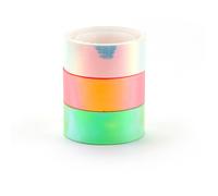 Lot de 3 tapes iridescent miroir blanc orange et vert Multicolore G