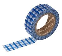 Ruban masking tape Washi carré bleu 15 mm x 10 x m. Série outre-mer