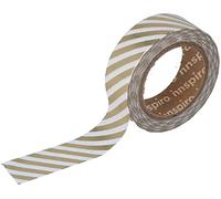 Ruban masking tape Washi Foil lignes dorées 15 mm x 10 m Série Metal