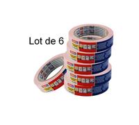 tesa Crêpe de précision 4333 Sensitiv Crêpe de peintre pour masquer les surfaces sensibles en intérieur - ruban de peintre extrêmement plat - rose clair - 50 m x 25 mm chaque | Pack de 6