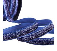 Ruban MéTallique Pailleté Ruban de velours pailleté, large bordure en dentelle, sequins métalliques, rubans nylon for loisirs créatifs, 9, 16, 25, 38, 100 yards(Color-28,19mm 100yards)