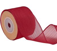 Ruban Mince Filaire ,1-1/2 Pouce X 10 Yard Bordeaux Métallisé Ruban Filaire Mince ,Tissu Satiné Pour Diy Artisanat Emballage Cadeau Mariage Décoration Maison Fête
