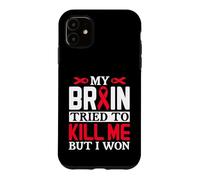 Ruban Motif My Brain Try to Kill Me But I Won Coque pour iPhone 11