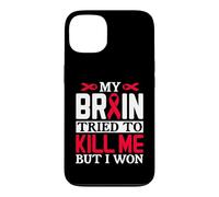 Ruban Motif My Brain Try to Kill Me But I Won Coque pour iPhone 13