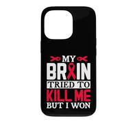 Ruban Motif My Brain Try to Kill Me But I Won Coque pour iPhone 13 Pro
