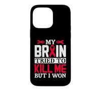 Ruban Motif My Brain Try to Kill Me But I Won Coque pour iPhone 14 Pro Max