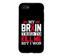 Ruban Motif My Brain Try to Kill Me But I Won Coque pour iPhone SE (2020) / 7/8