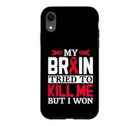 Ruban Motif My Brain Try to Kill Me But I Won Coque pour iPhone XR