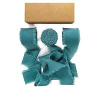 Ruban Mousseline Ruban en mousseline de soie vert, 5 mètres de large, 4 CM, 1 pièce, for Bouquet de fleurs, décoration enveloppante, bord effiloché, ruban en mousseline de soie(Color6)