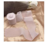 Ruban Mousseline Ruban en mousseline de soie vert, 5 mètres large, 3.8 Cm, for Bouquet fleurs, décoration enveloppante, bord effiloché pour Invitations de Mariage(Color 12)