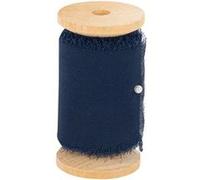 ruban mousseline soie effiloché 5cmx5m bleu marine - artifetes 91747 Bleu G