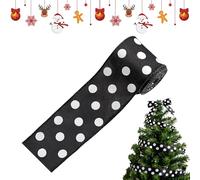 Ruban noir et blanc - Décoration de maison de vacances | Rubans de couronne de Noël avec design classique contrasté pour étagères, scrapbooking, fabrication de rouleaux de ruban pour mariages, fêtes