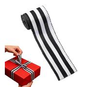 Ruban Noir et Blanc,DIY Décoration Maison | Ruban De Décoration pour Sapin De Noël | pour Cheminées Enseignants d'art Passionnés Cadeaux de Mariage Fabrication de Nœuds Décorateurs