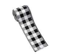 Ruban noir et blanc filaire - Décoration de maison de vacances - Rubans de couronne de Noël | pour couronnes de Noël, cadeaux de fête de mariage, scrapbooking, art, enseignants, passionnés