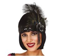 Ruban Noir ? Sequins Avec Plumes (Taille Unique Femme) Multicolore