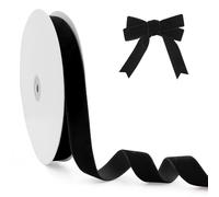 Ruban Noir Velours 20mm X 25yard - Ruban en Polyester pour Couture et Noël - Velvet Ribbon