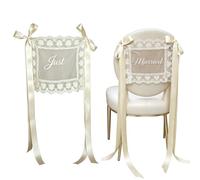 Ruban nœud papillon vintage pour décoration de chaise de mariée et marié