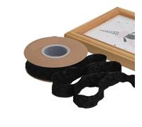 Ruban ondulé en forme de fleur camélia, 20 Yards, 2.5/4cm, for emballer des Bouquets, ornements de cheveux avec nœud, décoration artisanale de mariage, DIY(Black,Wide-4cm)