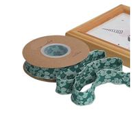 Ruban ondulé en forme de fleur camélia, 20 Yards, 2.5/4cm, for emballer des Bouquets, ornements de cheveux avec nœud, décoration artisanale de mariage, DIY(Green,Wide-2.5cm)