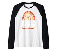 Ruban Orange Arc-en-Ciel pour survivant du Cancer du Rein Manche Raglan