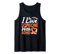 Ruban Orange avec flèche et cœur « I Love Someone with ADHD Awareness » Débardeur