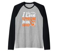 Ruban Orange avec flèche et cœur « I Love Someone with ADHD Awareness » Manche Raglan