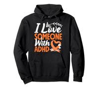 Ruban Orange avec flèche et cœur « I Love Someone with ADHD Awareness » Sweat à Capuche