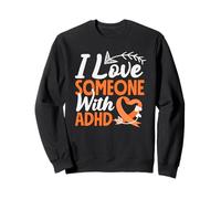 Ruban Orange avec flèche et cœur « I Love Someone with ADHD Awareness » Sweatshirt