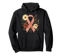 Ruban Orange avec Fleurs Cancer Fighter Support Art Femmes Sweat à Capuche