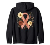 Ruban Orange avec Fleurs Cancer Fighter Support Art Femmes Sweat à Capuche