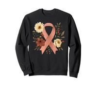 Ruban Orange avec Fleurs Cancer Fighter Support Art Femmes Sweatshirt