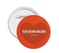 Ruban orange pour la sensibilisation à la violence dans les relations amoureuses chez les adolescents, broches rondes, badges, autocollants, panneau, badge en métal, décoration