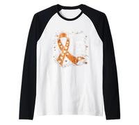 Ruban Orange pour Sensibilisation au Cancer de la leucémie Manche Raglan