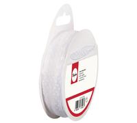 Ruban Organdi Pointillé, Blanc / Blanc, 10 Mm, Rouleau 10 M