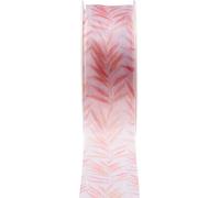Ruban organza mousseline aspect jungle orange-rouge 40mm x 15m pour décoration & emballage cadeau