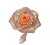 Ruban Organza queue de poisson 40mm 30Yards, ruban réfléchissant irisé à bord ondulé for envelopper des rubans de Voile for Bouquet d'arc à faire soi-même(Orange)