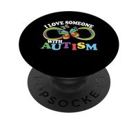 Ruban Papillon « I Love Someone with Autism Awareness » PopSockets PopGrip Adhésif