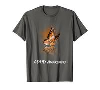 Ruban Papillon pour la Sensibilisation à la TDAH T-Shirt, Homme, Asphalte, M