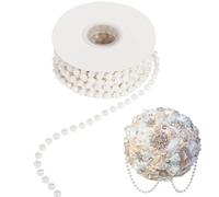 Ruban perlé de 10 mètres, Cordon de Perles de 8 mm, Cadeau de Mariage en Perles DIY, adapté à la Fabrication de Cordons de Perles de Mariage, d'accessoires pour Cheveux en Perles, etc.